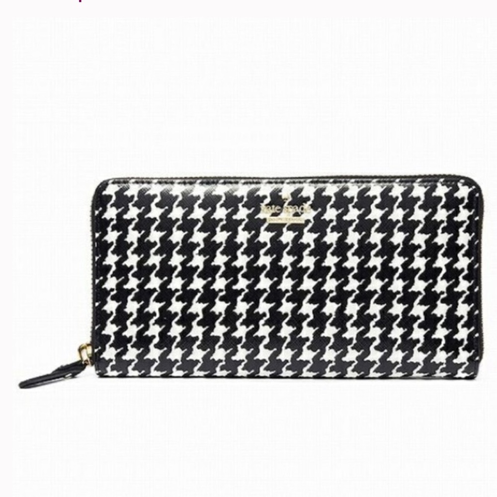 Kate Spade (NWT) Black and White Cameron Street Houndstooth Wallet